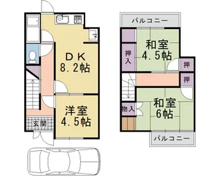 京都府長岡京市一文橋2丁目【一戸建】の間取り