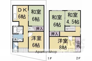 京都府京都市伏見区深草善導寺町【一戸建】の間取り