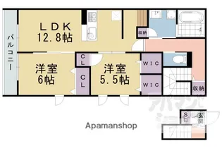 ソレイユルヴァン寺戸【202号室】の間取り