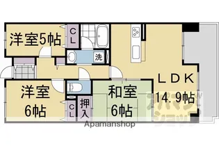 グランデュール鴨川ナイアスI番館【5階】の間取り