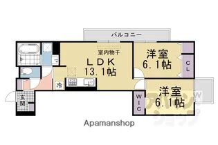 GRAMM奥海印寺EAST【1階】の間取り