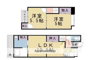 京都府京都市山科区西野櫃川町【一戸建】の間取り
