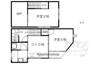 京都府京都市伏見区新町12丁目【一戸建】の間取り