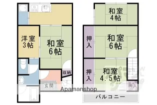 京都府京都市山科区東野南井ノ上町【一戸建】の間取り