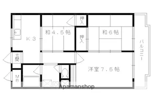 山本グランドハイツ【505号室】の間取り