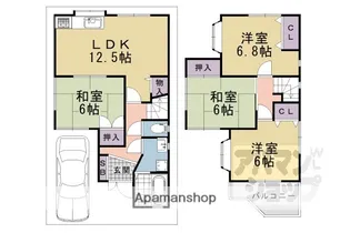 京都府長岡京市久貝2丁目【一戸建】の間取り