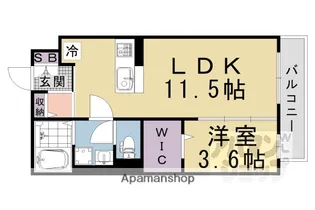 アローレ大北【102号室】の間取り