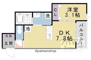FORT SAKURA 椥辻【105号室】の間取り