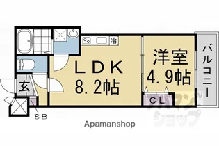 仮称)桃山水野左近西町アパート【205号室】の間取り