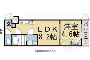 仮称)桃山水野左近西町アパート【204号室】の間取り