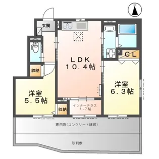 コラソン江戸町【1階】の間取り