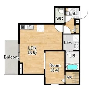 ジーメゾン小栗栖クレフィエ【3階】の間取り