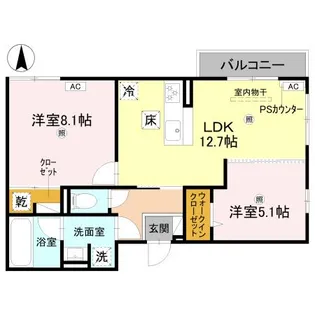 アレ・デ・フルール西向日駅前 A棟【103号室】の間取り