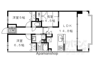レ・ジェイド伏見中書島【611号室】の間取り