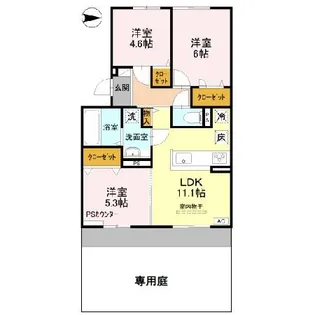 サウス・レジデンス菱川【1階】の間取り