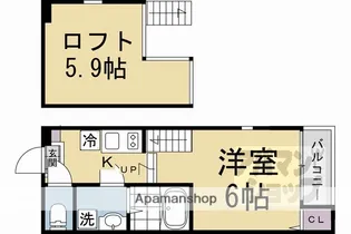 ハーモニーテラス淀新町II【1階】の間取り