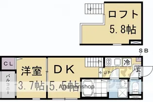 淀ヒルズ【201号室】の間取り