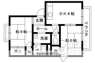 タウニーオオハタ B棟【201号室】の間取り