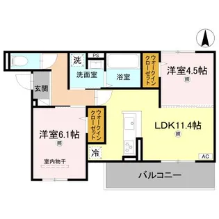 スペチアーレくいな橋【2階】の間取り