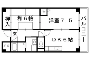 トーシンハイツ桃山【404号室】の間取り