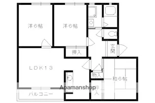 フラッツ安信【202号室】の間取り