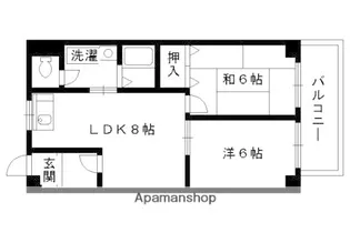 レジデンス伏見【102号室】の間取り