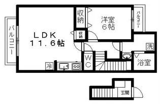 LAND PARK 横大路 A棟【2階】の間取り