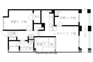 パインフィールド洛東【607号室】の間取り