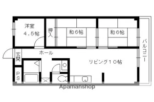 足立ハイツ竹田【303号室】の間取り