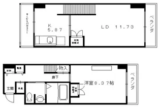 クローネ表町【5階】の間取り
