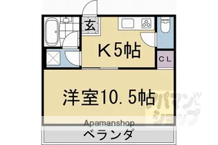 1DKの間取り画像
