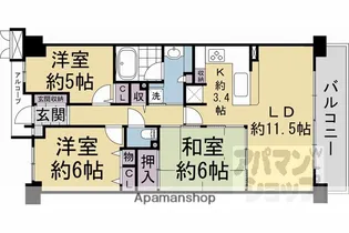 レスタージュ京都ウエストシティゲート【213号室】の間取り