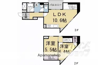 デラシオン御室【316号室】の間取り