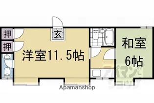 レジデンス西小路【104号室】の間取り