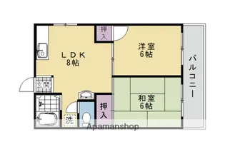 離宮ガーデンハイツ【2階】の間取り