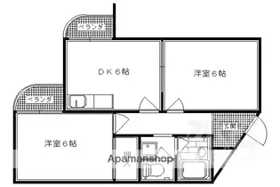 京都府京都市西京区桂浅原町【マンション】の間取り