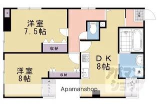 クリスタルコート嵯峨天龍寺【203号室】の間取り