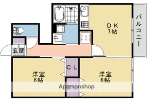 クラールハイムB棟【106号室】の間取り
