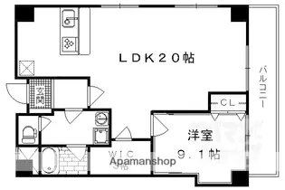 CHOEI第5コーポ中川【403号室】の間取り