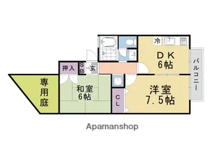 エクレール松尾【105号室】の間取り
