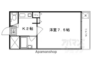 ローズハイツ桂【402号室】の間取り