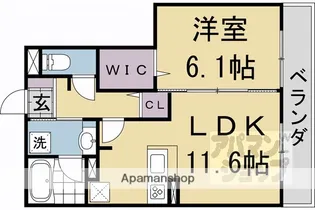 アドミラブールA・B棟【A103号室】の間取り