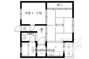 瓜生ハイツ【206号室】の間取り