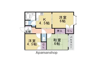 プランドール長岡京【201号室】の間取り