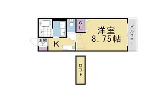 クーネルハイツ桂【202号室】の間取り