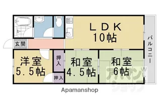 シャンポール松室【208号室】の間取り