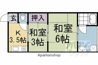 第2苔ノ荘【22号室】の間取り