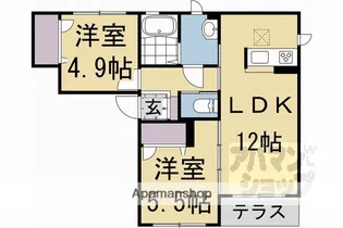 シャーメゾンみゆきだいB【110号室】の間取り