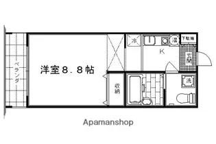 ラ・ヴィル・フルール【101号室】の間取り