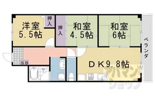 ロイヤルハイツ高塚II【405号室】の間取り